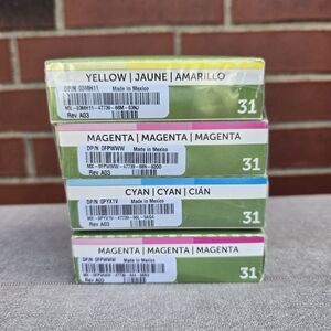 Dell Genuine Ink 4 Pack Set # 31 Cyan 2xMagenta Yellow For V525w/V725w